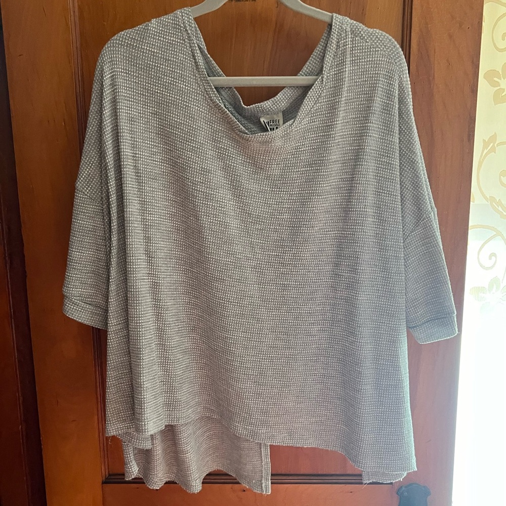 Free people open back gray shirt
